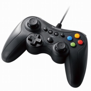 エレコム ゲームパッド PC コントローラー USB接続 Xinput Xbox系ボタン配置 FPS仕様 13ボタン 高耐久ボタン 軽量 スティックカバー交換 