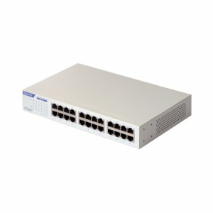 ELECOM エレコム スイッチングハブ LAN ハブ 24ポート Giga対応 1000/100/10Mbps 金属筐体 電源内蔵 ファンレス 静音 省エネ機能 壁掛け