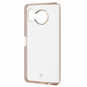 ELECOM エレコム AQUOS sense8 ( SH-54D / SHG11 ) ケース ソフト カバー カメラ周り保護 ストラップホール付 メタリックフレーム ゴール