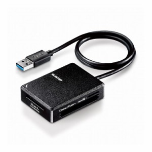 ELECOM カードリーダー USB3.0 超高速 SD+microSD+MS+CF対応 ケーブル50cm付 USB-A ブラック エレコム MR3-C402BK(代引不可)【メール便配