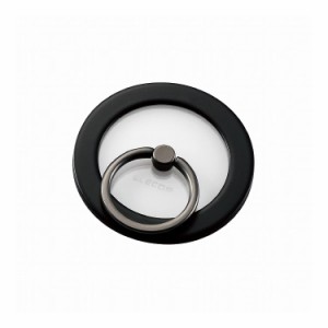 ELECOM スマホリング マグネット MagSafe 対応 iPhone スマホスタンド機能 薄型 スマホグリップ ホールドリング? クリア ブラック エレコ
