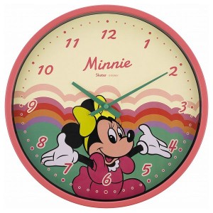 スケーター 壁掛け時計 ウォールクロック 時計 直径30cm ディズニーレトロ ミニーマウス ZHW1 キャラクター 可愛い かわいい プレゼント 