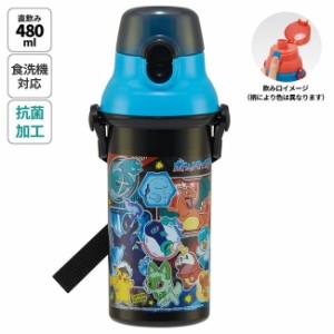 スケーター 銀イオン抗菌 食洗器対応 直飲み 水筒 プラボトル 480ml ポケモン24 PSB5SANAG キャラクター かわいい 可愛い Skater