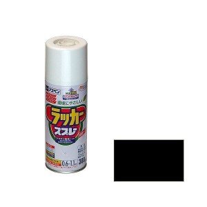 アサヒペン AP アスペンラッカースプレー 300ml 黒