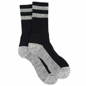 MB-SOX Wソックス毛混2本ライン 黒 DNWL40 25-27