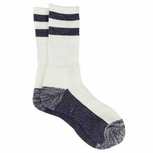 MB-SOX Wソックス毛混2本ライン 白 DNWL40 25-27