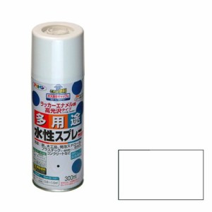 アサヒペン 水性多用途スプレー 300ML-ツヤケシシロ