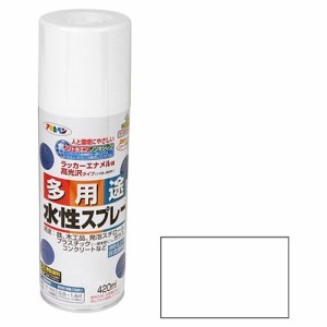 アサヒペン 水性多用途スプレー 420ML-ツヤケシシロ