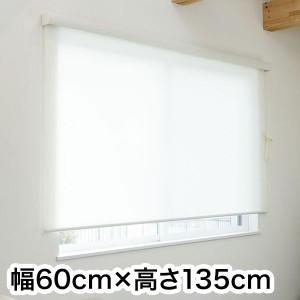 ロールスクリーン カバー付き 防炎 無地 幅60cm×高さ135cm シンプル おしゃれ 北欧 オフィス マンション 法人 間仕切り ロールカーテン(