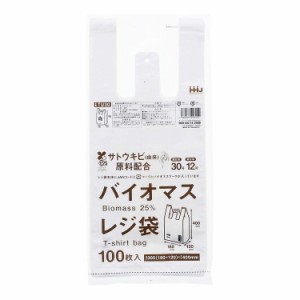 ハウスホールドジャパン バイオマスレジ袋 西日本30号 東日本12号 Sサイズ 100枚入 TU30