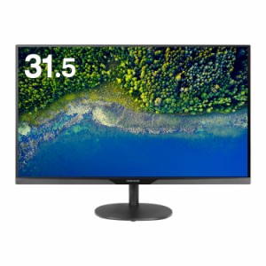 2ポートUSBハブ機能搭載 31.5型液晶ディスプレイ GH-LCW32C-BK PC モニター ディスプレイ PC用品 パソコン Green House グリーンハウス【