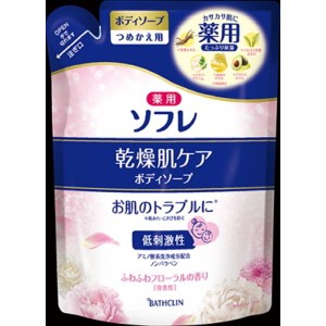 バスクリン 薬用ソフレ 乾燥肌ケアボディ詰替 400ML スキンケア/浴用/ボディソープ(代引不可)