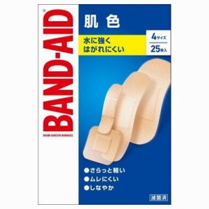 【単品6個セット】 バンドエイド肌色4サイズ25枚 まとめ買い(代引不可)