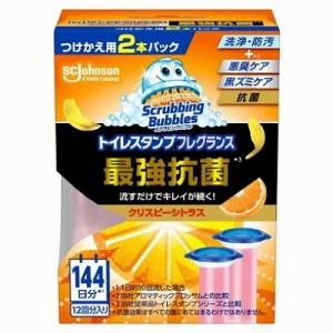 【単品9個セット】 スクラビングバブルトイレスタンプフレグランスプレミアム抗菌クリスピーシトラス替え2P まとめ買い(代引不可)【送料