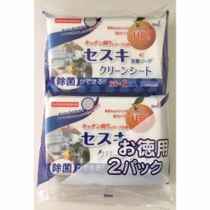 【単品2個セット】セスキ炭酸ソーダ クリーンシート キッチン用 22枚×2個パック 友和(代引不可)