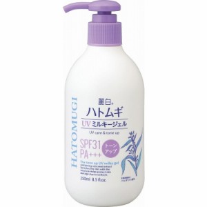 【単品6個セット】麗白 ハトムギ トーンアップUVミルキージェル SPF31 PA+++ ポンプタイプ 250ML 熊野油脂(代引不可)【送料無料】