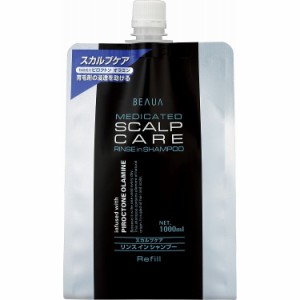 【単品4個セット】薬用スカルプケアリンスインシャンプー詰替用 1000ml 熊野油脂(代引不可)【送料無料】