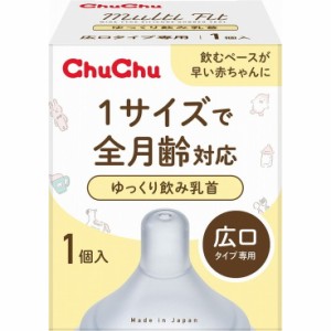 【単品1個セット】チュチュ マルチフィット広口タイプゆっくり飲み乳首 1個 ジェクス(代引不可)