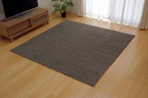 ラグ マット カーペット 3畳 洗える タフト風 『ノベル』 ベージュ 140×340cm すべりにくい加工 ホットカーペット対応(代引不可)【送料