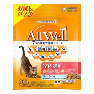 AllWell 室内猫用 フィッシュ味 挽き小魚とささみフリーズドライパウダー入り 200g オールウェル ペットフード おやつ