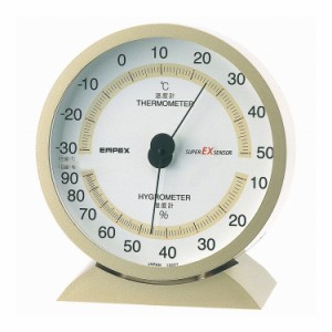 スーパーEX高品質温 湿度計 EX-2718 温湿時計 シャンパンゴールド エンペックス(代引不可)【送料無料】