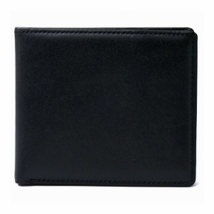 日本製牛革二つ折り財布 ブラック K18-245 財布 良品工房(代引不可)【送料無料】