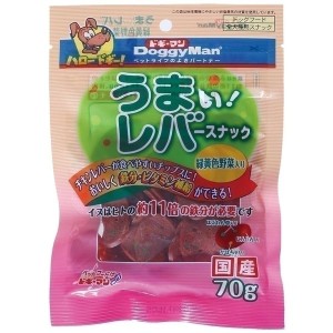 ドギーマンハヤシ 食品事業部 うまい!レバースナック 緑黄色野菜入り70g