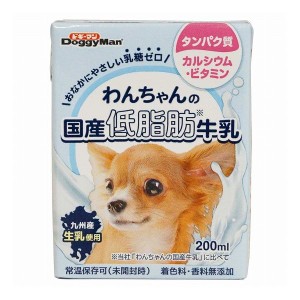 【24個セット】 ドギーマン わんちゃんの国産低脂肪牛乳 200ml x24【送料無料】