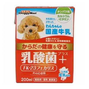 【24個セット】 ドギーマン わんちゃんの国産牛乳 乳酸菌プラス 200ml x24【送料無料】