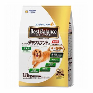 【2個セット】 ユニチャーム ベストバランス カリカリ仕立て ミニチュア・ダックスフンド用 1.8kg【送料無料】