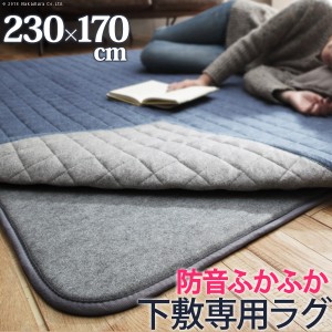 ラグ 下敷き 厚手 防音ふかふか下敷専用ラグ 〔ふかピタ〕 230x170cm (3畳用) 長方形 三畳 床暖房 ホットカーペット対応(代引不可)【送料