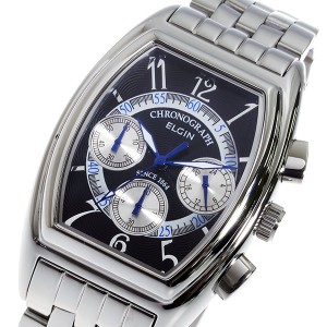 エルジン ELGIN クオーツ メンズ クロノ 腕時計 時計 FK1403S-B ブラック