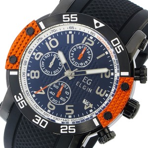 エルジン ELGIN クオーツ クロノ メンズ 腕時計 時計 EG-001-O オレンジ