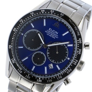 エルジン ELGIN クロノ クオーツ メンズ 腕時計 時計 FK1401S-BL ブルー