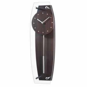 振子掛時計 W-783 BR-Z ブラウン 木製 振り子時計 アナログ 乾電池式 縦42cm スリムボディ 木目調 壁掛け時計 壁かけ時計 壁掛時計 かけ