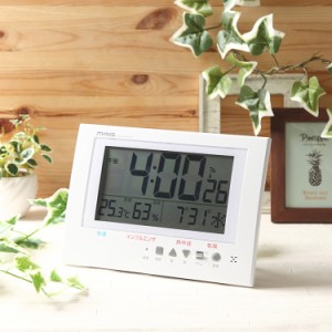 ノア精密 MAG 電波時計 ガードマン W-785 WH-Z 時計 置き 置時計 掛け 掛時計 電波 電波式 温度湿度計 カレンダー 温度表示 湿度表示【送