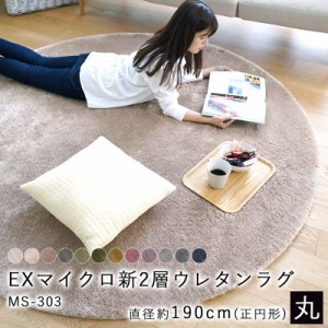 EXマイクロ新2層ウレタンラグマットMS-303(直径190cm)【送料無料】