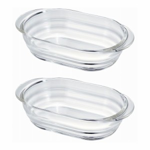 HARIO ハリオ 耐熱ガラス製グラタン皿2個セット HGZO-1812 満水容量600ml オーブン調理 レンジ調理 食器 耐熱ガラス製 グラタン皿 2個セ