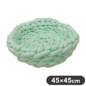 ペットアイ ペット用 あみあみベッド パステルグリーン 45×45cm クッション ベッド ソファ 猫用 ねこ用 犬用 いぬ用 ふわふわ 手編み【