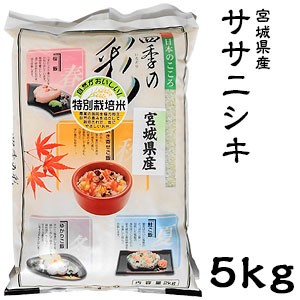 米 日本米 令和5年度産 宮城県産 ササニシキ 5kg【精米無料】【特別栽培米】【ささにしき】【新米】(代引不可)【送料無料】