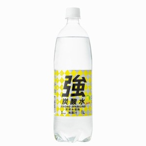 【15個セット】 友桝飲料 強炭酸水 レモン 1L x15 まとめ売り セット販売 お徳用 おまとめ品(代引不可)