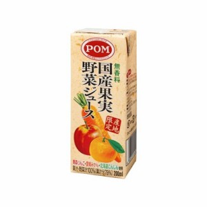 ＰＯＭ 国産果実野菜ジュース 紙 200ml x12 12個セット(代引不可)【送料無料】