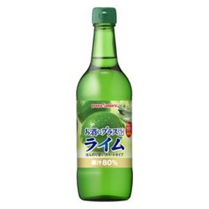 【まとめ買い】ポッカサッポロ お酒にプラス ライム 540ml 瓶 12本入り（1ケース）（代引不可）