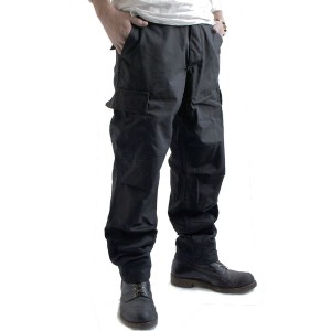 アメリカ軍 BDU カーゴパンツ/迷彩服パンツ 【XLサイズ】 リップストップ YN521007 ブラック(黒) 【レプリカ】（代引不可）