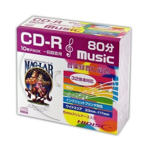 (まとめ)HIDISC CD-R 音楽用5mmスリムケース10P HDCR80GMP10SC【×5セット】（代引不可）