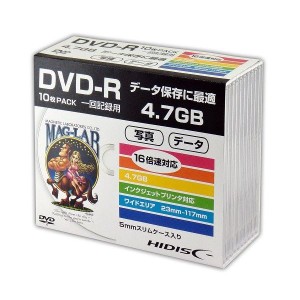 (まとめ)HIDISC DVD-R データ用5mmスリムケース10P HDDR47JNP10SC【×5セット】（代引不可）