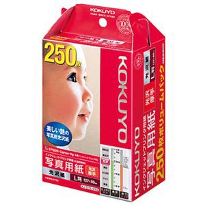 （まとめ） コクヨ インクジェットプリンター用 写真用紙 光沢紙 厚手 L判 KJ-G13L-250N 1冊（250枚） 【×3セット】（代引不可）