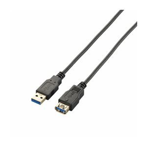 （まとめ）エレコム 極細USB3.0延長ケーブル（A-A） USB3-EX10BK【×3セット】（代引不可）