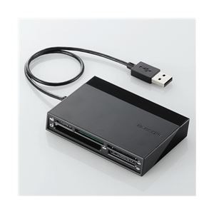 エレコム メモリリーダライタ/USBハブ付/SD+MS+CF+XD/ブラック MR-C24BK（代引不可）