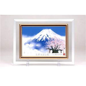 吉岡浩太郎クリスタル絵画 白富士桜（代引不可）